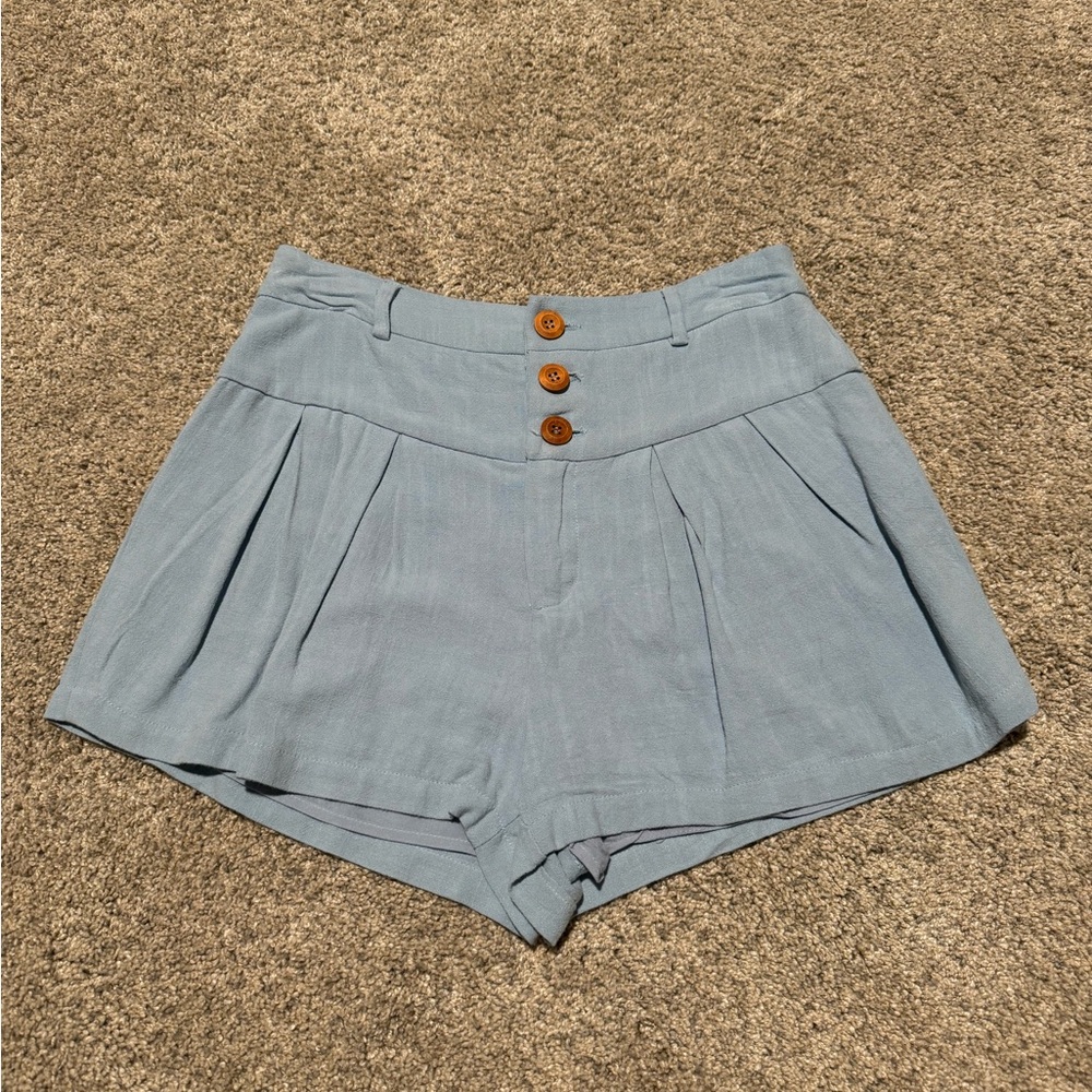 ALTAR’D State Blue Button Up Dress Shorts